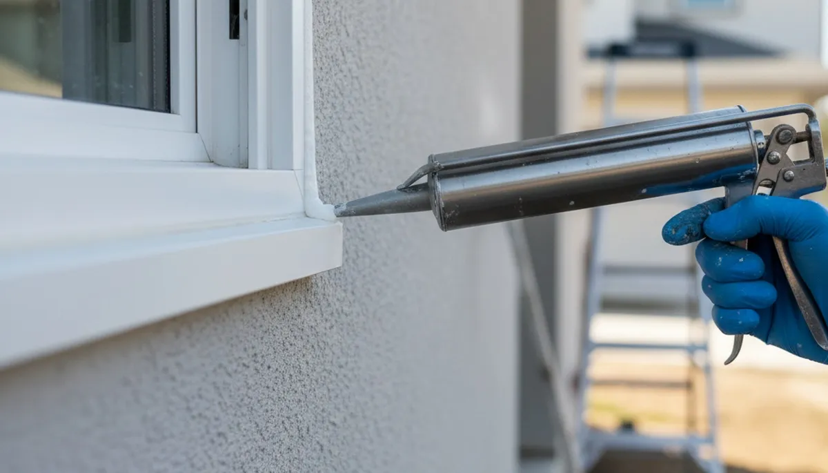 Professional caulking and sealing on Green Bay WI home exterior for weatherproof protection