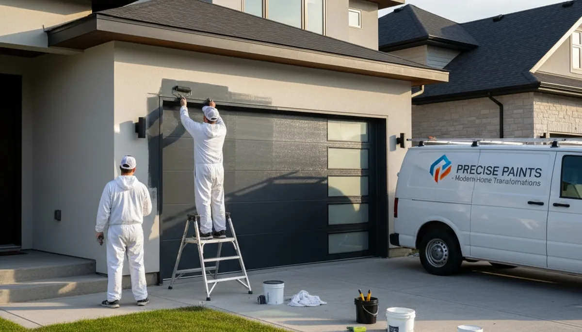 Professional garage door painting in Green Bay WI by expert house painters for lasting curb appeal
