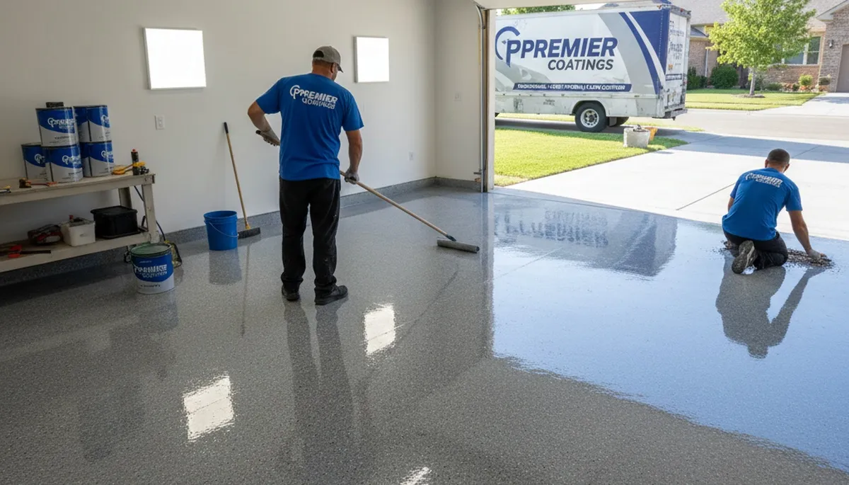 Epoxy garage floor coating in Green Bay WI with durable finish applied by local painting professionals