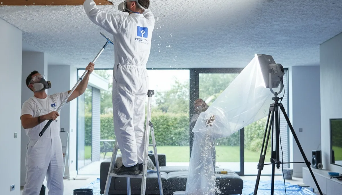 Professional popcorn ceiling removal in Green Bay WI home by local painting contractors