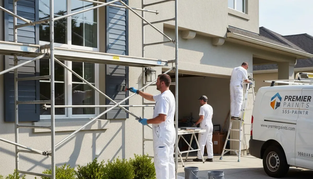 Professional shutter painting on a Green Bay WI home exterior by expert house painters