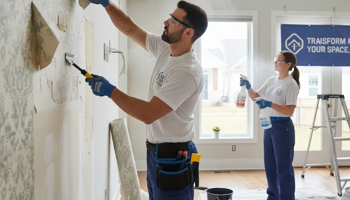 Professional wallpaper removal in Green Bay WI preparing interior walls for fresh paint