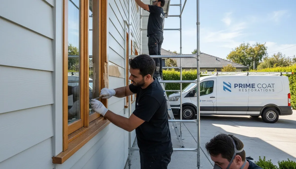 Professional wood rot repair on home siding in Green Bay, WI by expert house painters